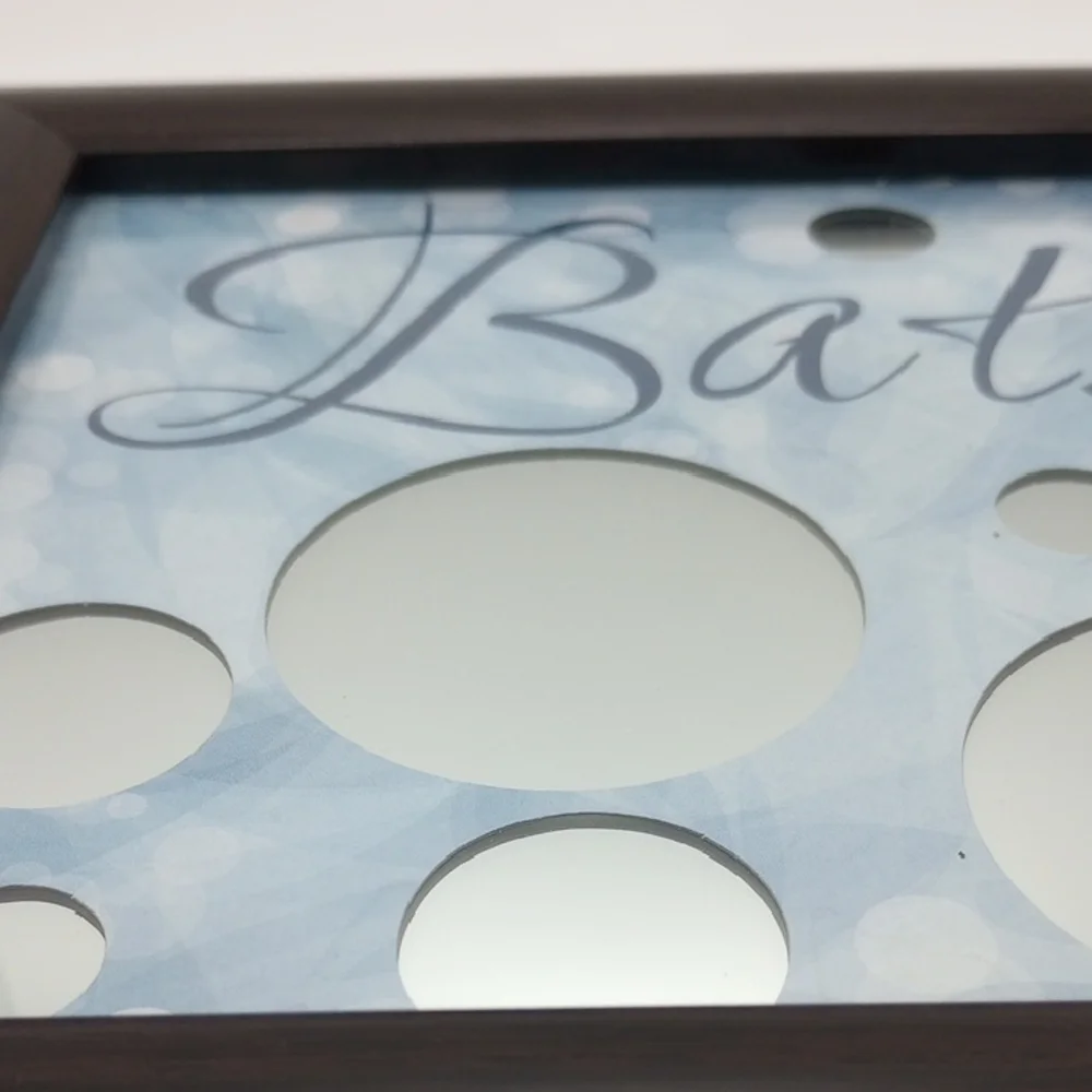 BUNDLE Brown and Blue Mirror Wall Decor with Soothing Bubbles Set